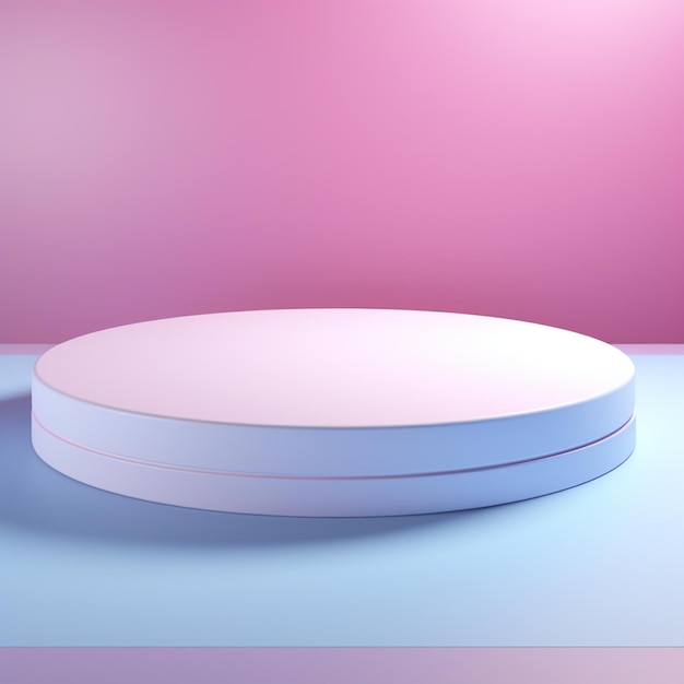 円形の抽象化のスタイルの表彰台の空白のパステル背景の虹