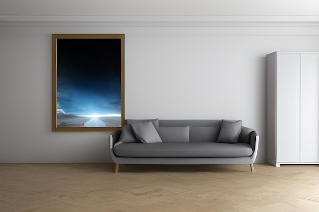 Podium Display Concept Picture Frame Mockup Wall Achtergrond Elegant werkruimte interieurontwerp