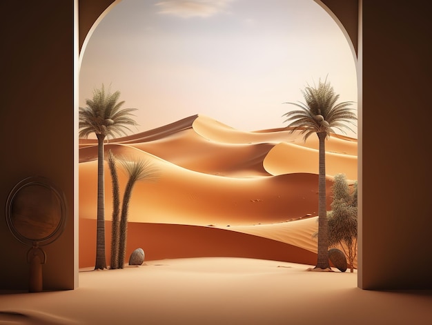 Podium display dune Arabic desert Arabic style