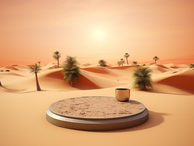 Podium display dune Arabic desert Arabic style