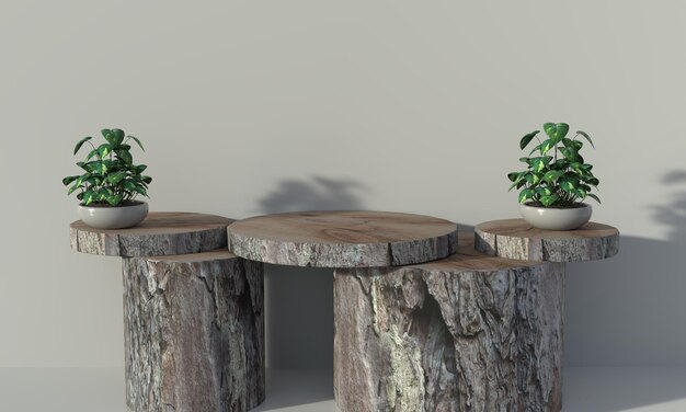 Podium display scene for cosmetic product and packate,3d render.