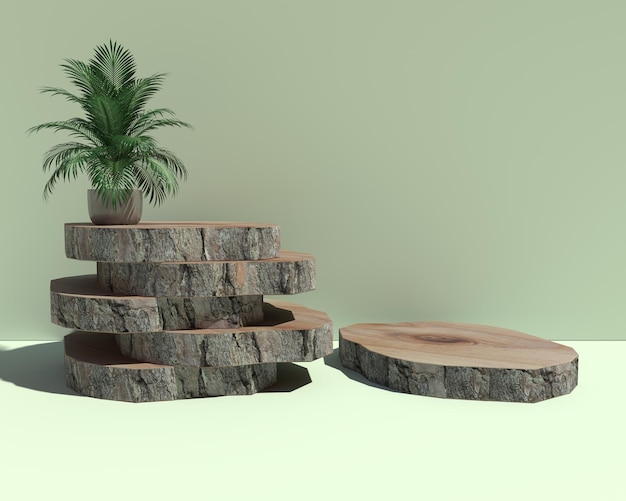 Podium display scene for cosmetic product and packate,3d render.