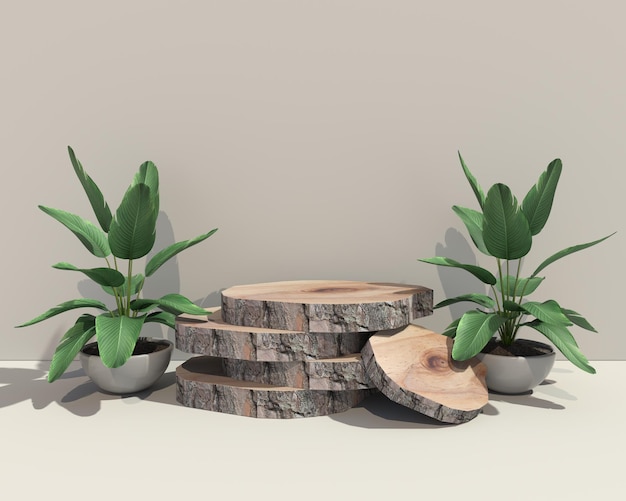 Podium display scene for cosmetic product and packate,3d render.