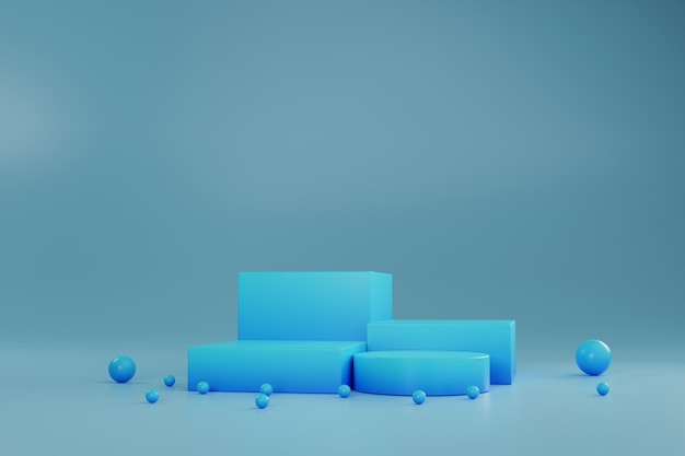 Podium display with gradient color 3d rendering