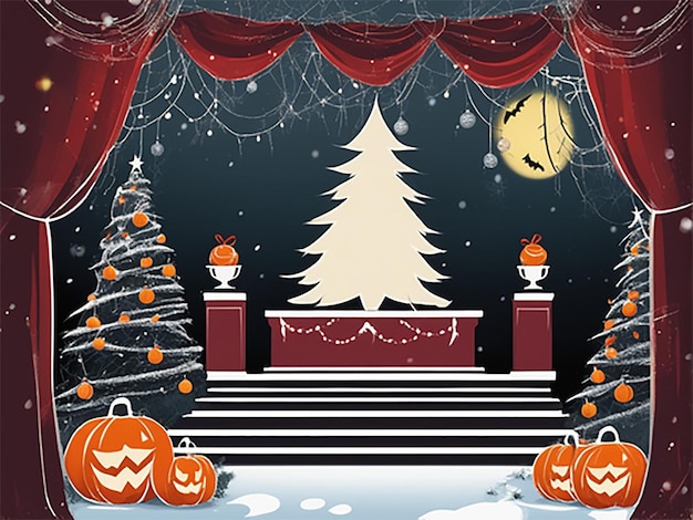 Podium of diwali lights christmas delights and halloween nights