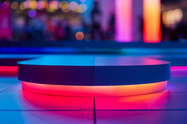 Foto podium con una combinazione di colori in gradiente