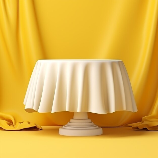 Фото Подиум для рекламы продукта или ресторана на желтом фоне