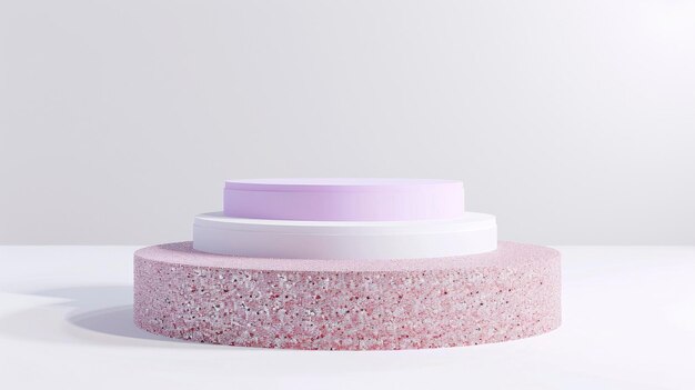 Podium glitter platform for advertising a cosmetic product