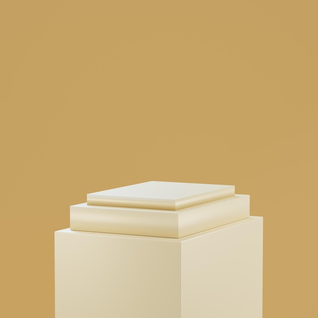podium in gold abstract composition for product presentation 3d render