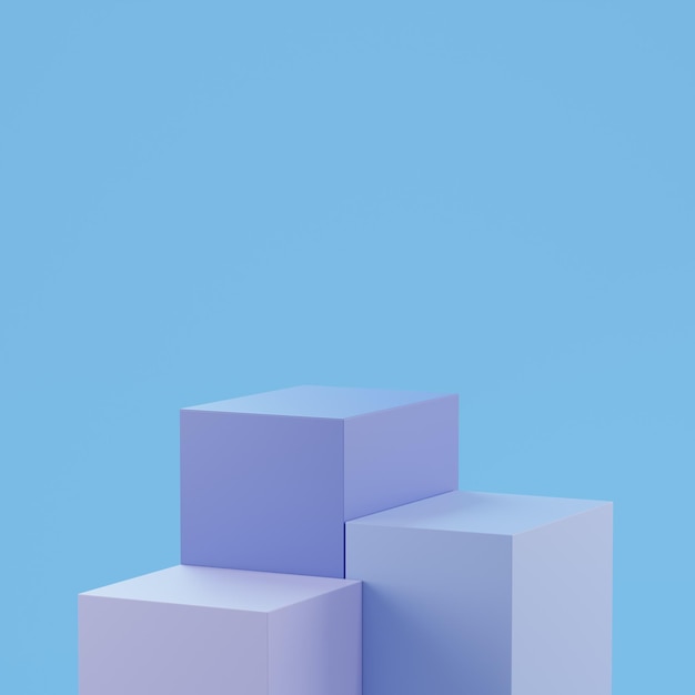 Фото Подиум в синей абстрактной композиции для презентации продукта 3d визуализации