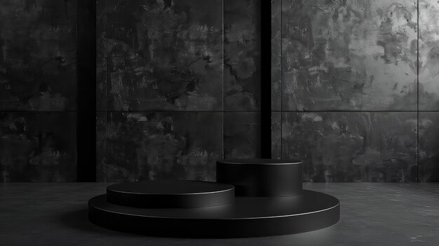 podium large angle of inclination of the podium with grey marble shade background light wall in the