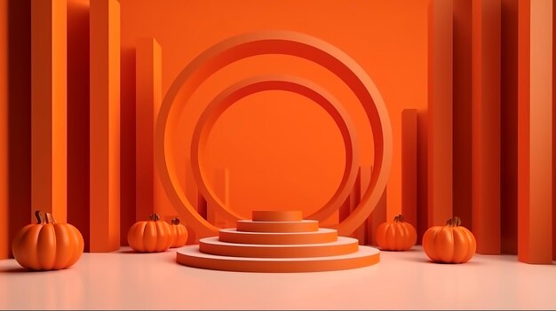 Podium and minimal abstract background for halloween 31th october