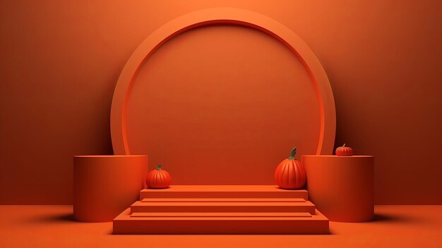 Podium and minimal abstract background for halloween 31th october