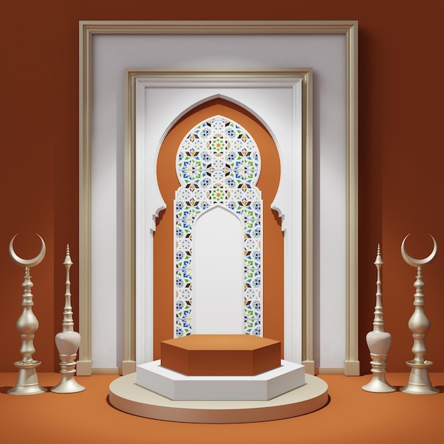 Podium mockup Eastern or Arabic design