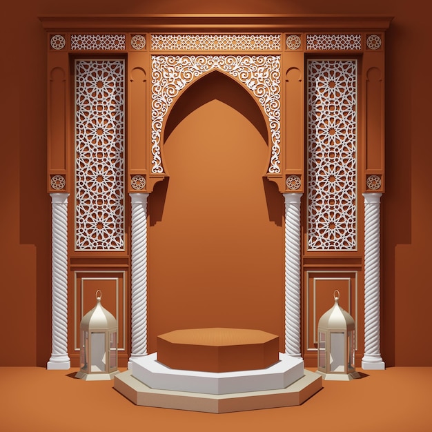 Podium mockup Eastern or Arabic design