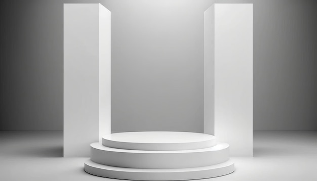 Podium mockup isolated on background Generative Ai