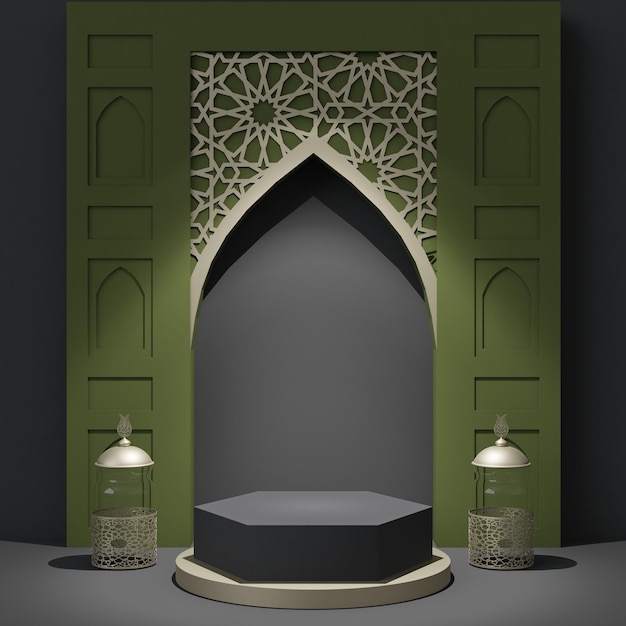 Foto podium mockup oosters of arabisch design