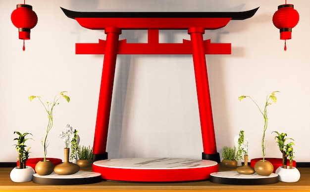 Podium - Pedestal for traditional Japanese products. 3D decoration