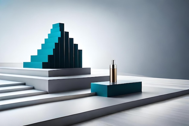 Podium for perfume presentation abstract minimal concept showcase geometricpaste colors