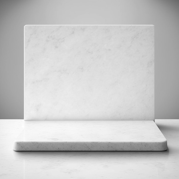 Podium for product advertisement or restaurant menus with marble podium 3d illustrated