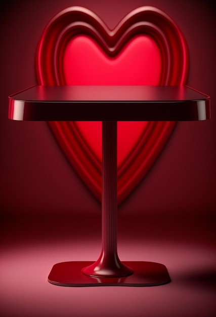 Foto podio per pubblicità di prodotti o menu di ristoranti con sfondo di san valentino
