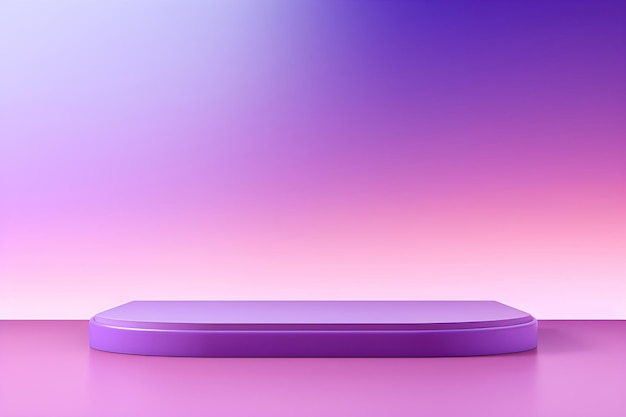 Podium for product display in purple pink background AI generative