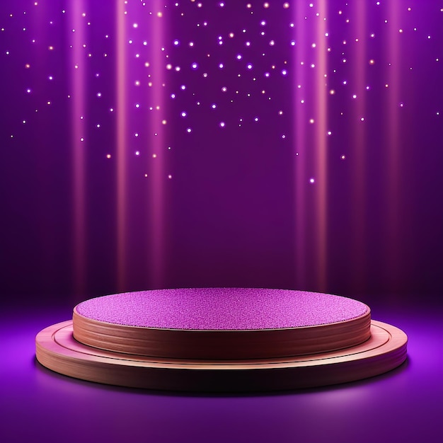 Podium for product neon light backgrounds studio