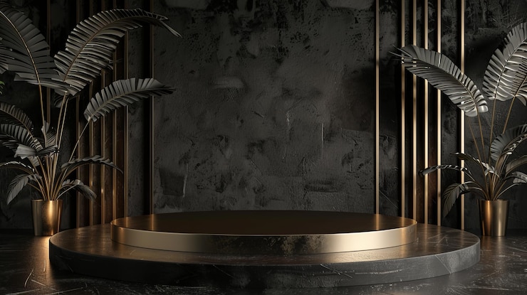 Photo podium for product presentation in 3d rendering