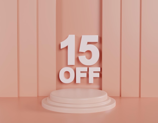 Podium Sale Stage 15 Percent Off with Pastel Color Background