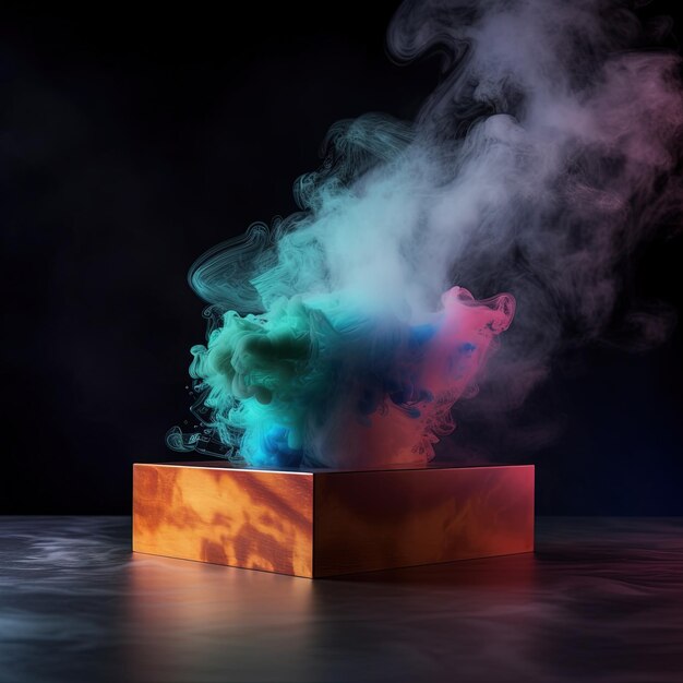 a podium and smoke coming out of it Generative AI