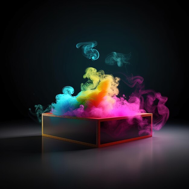 a podium and smoke coming out of it Generative AI