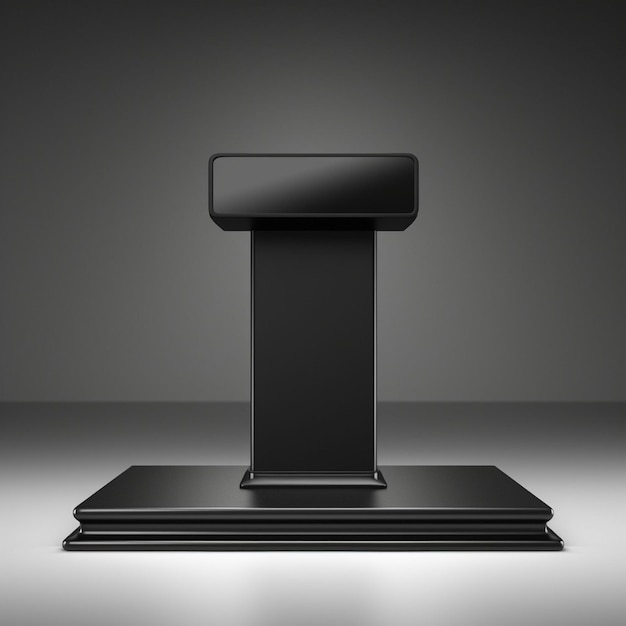 Foto podium van het platform met een zwart podium