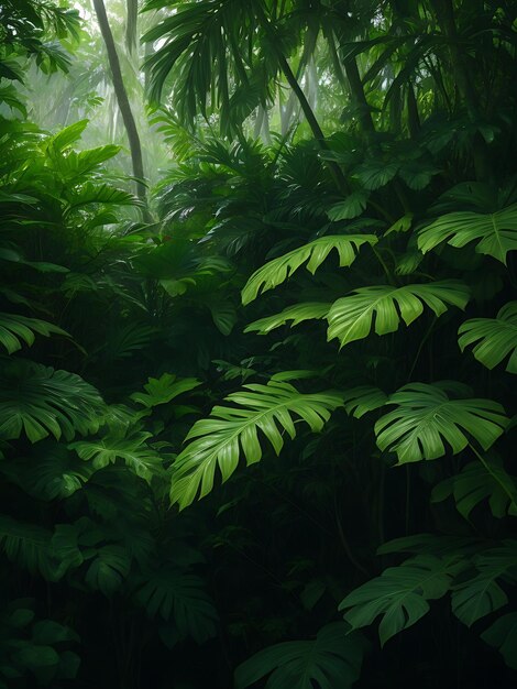 Podium voetstuk in tropisch bos tuin groene plant Natuur en biologische cosmetica en voedsel presentatie thema Natuurlijk product presenteer plaatsing display in zwart natuurlijk thema Generatieve AI