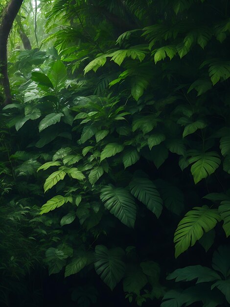 Podium voetstuk in tropisch bos tuin groene plant Natuur en biologische cosmetica en voedsel presentatie thema Natuurlijk product presenteer plaatsing display in zwart natuurlijk thema Generatieve AI