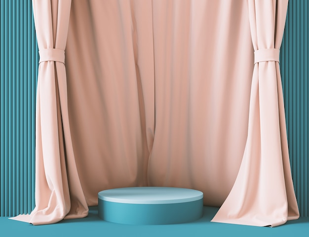 Podium with curtains