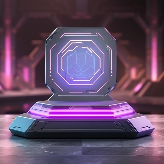 podium with gaming background mock up