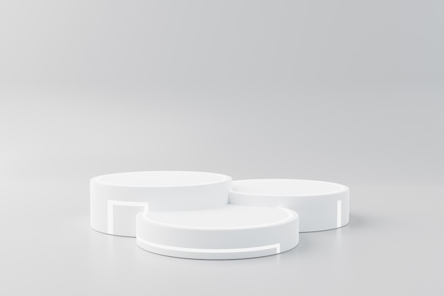 Podiumscène in realistische abstracte witte compositie voor productweergavepresentatie 3d render