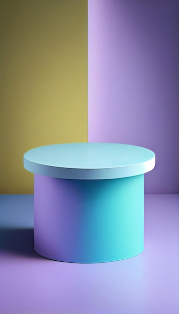 PodiumTable 3D render background for products overlay Neon colors AI generative