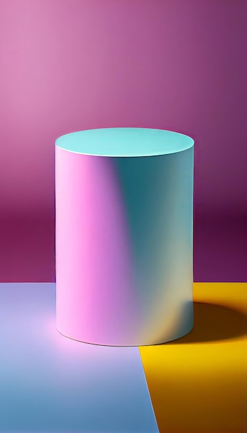 PodiumTable 3D-рендеринг фона для наложения продуктов Неоновые цвета Генерация AI
