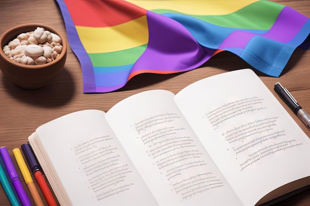 Стихотворение об идентичности ЛГБТК написано в дневнике личное выражение любви к себе иллюстрация генеративная ai