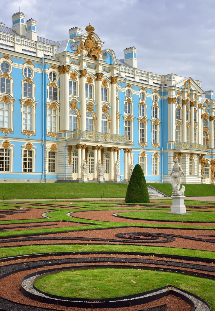 Poesjkin Sint-Petersburg Rusland09032020 Parterre van het Catharinapaleis