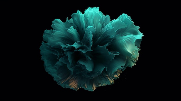 Поэтический союз мятно-зеленого и синего цвета морской пены абстрактная форма генеративного ИИ