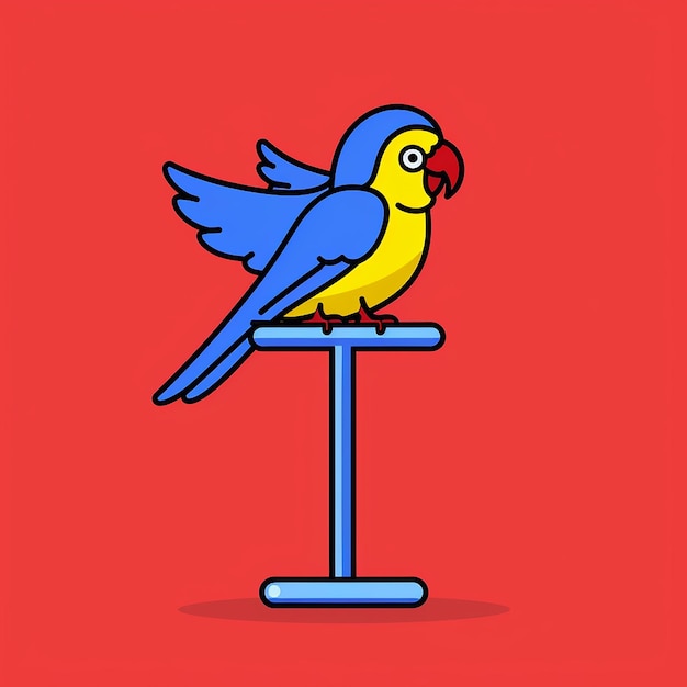 사진 pogo_parrot_parrott_bouncing_on_a_pogo_stick