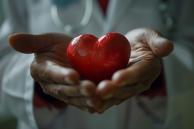 Photo poignant red heart shape