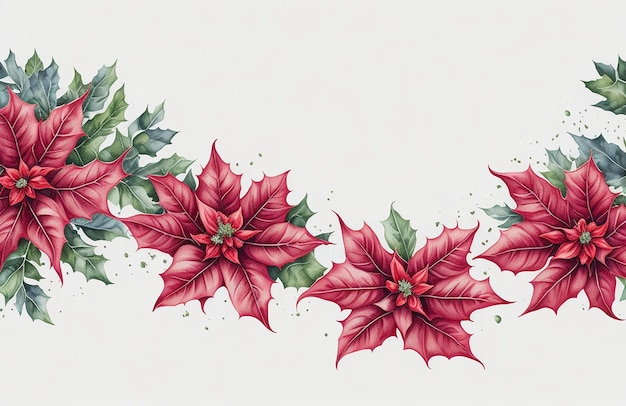 poinsettia aquarel