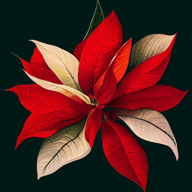 Poinsettia bloem illustratie