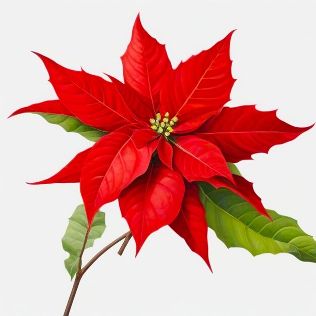 Poinsettia flowers on white background