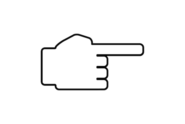 Photo point hand icon gesture line symbol web app sign