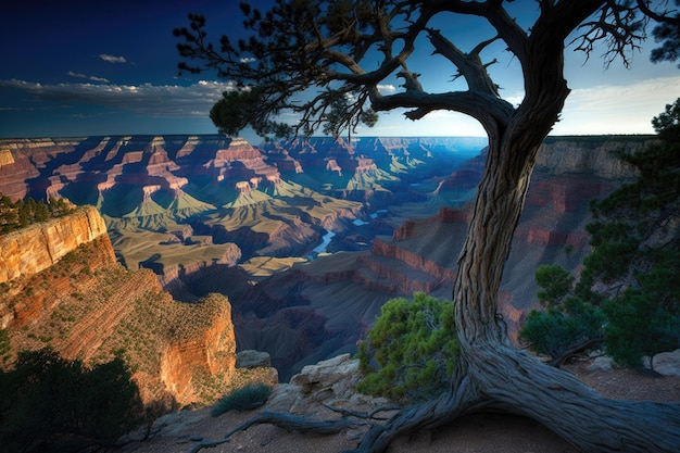 Photo point of spectacular view on the grand canyon39s southern rim in grand canyon village