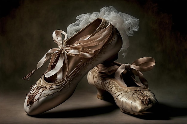 Pointe-schoenen balletschoenen Lintboog op pointe-schoenenprestaties in het theater